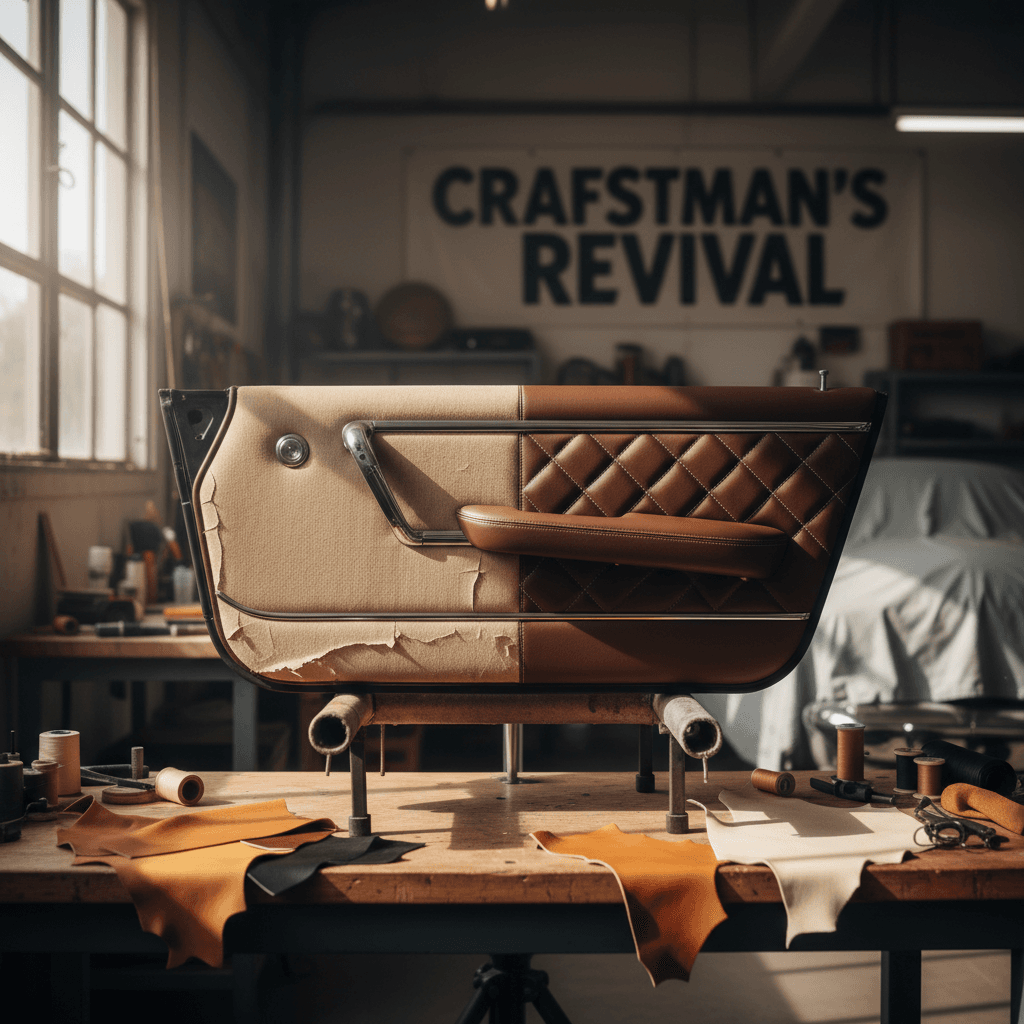 Leather seat recoloring in progress