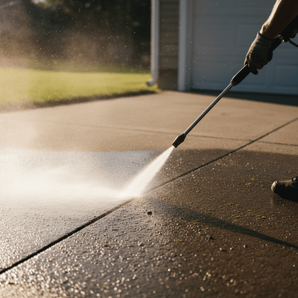 Pressure washing a car's exterior
